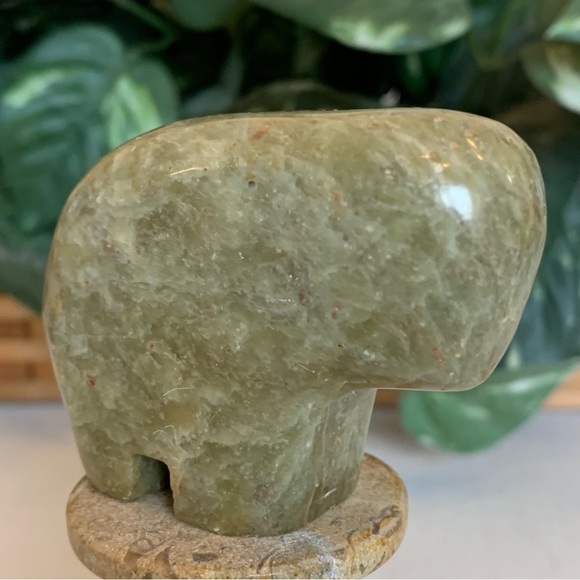 Native American Carved Buffalo Bison Fetish Figure Carving Green Stone Animal 3" - Picture 5 of 16